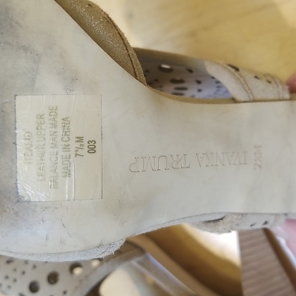 Ivanka Trump Buckle Slingback Peep-Toe Suede Leather Heels Size 7..5 - Picture 8 of 12